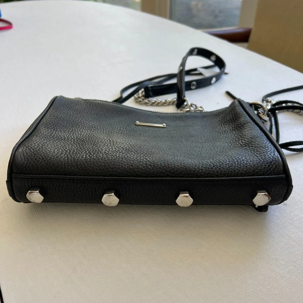 Rebecca Minkoff “5 Zip Crossbody” Bag in Black Leather & Silver Hardware - Picture 8 of 12